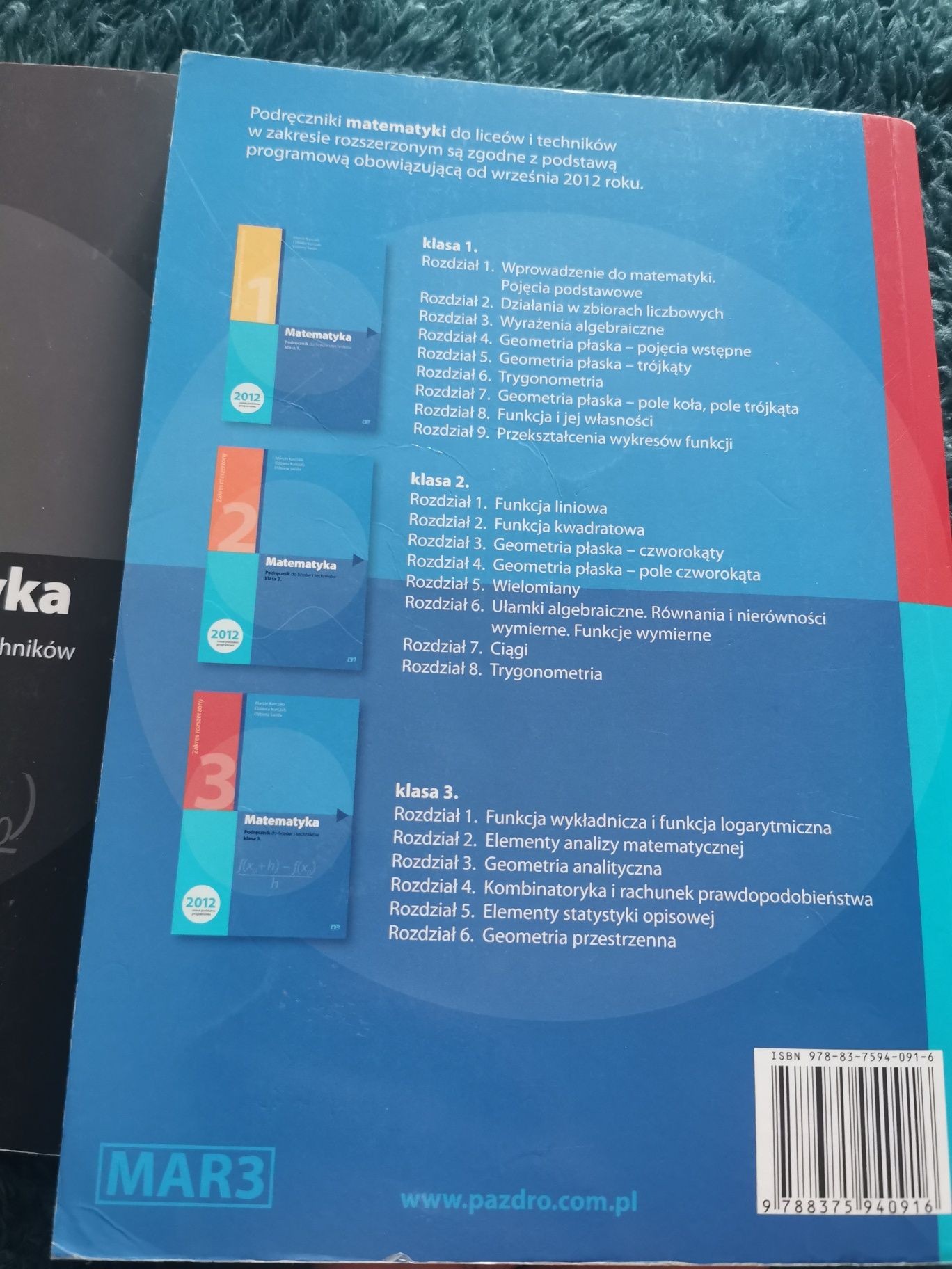 Matematyka 3 podrecznik+zbiór zadań  M. Kuczarb