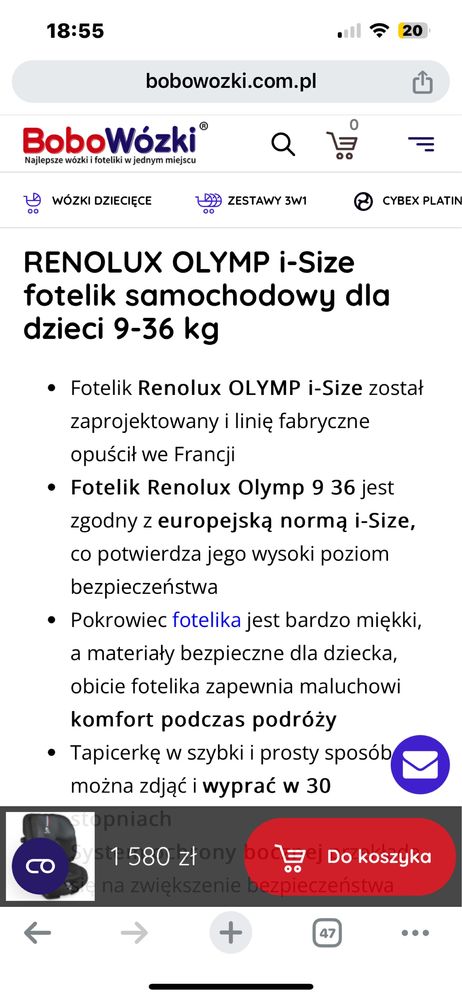 Fotalik Renolux Olymp 9-36 kg