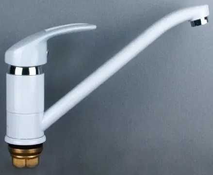 Новый латунный! БЕЛЫЙ смеситель, кран для кухни мойки умывальника.