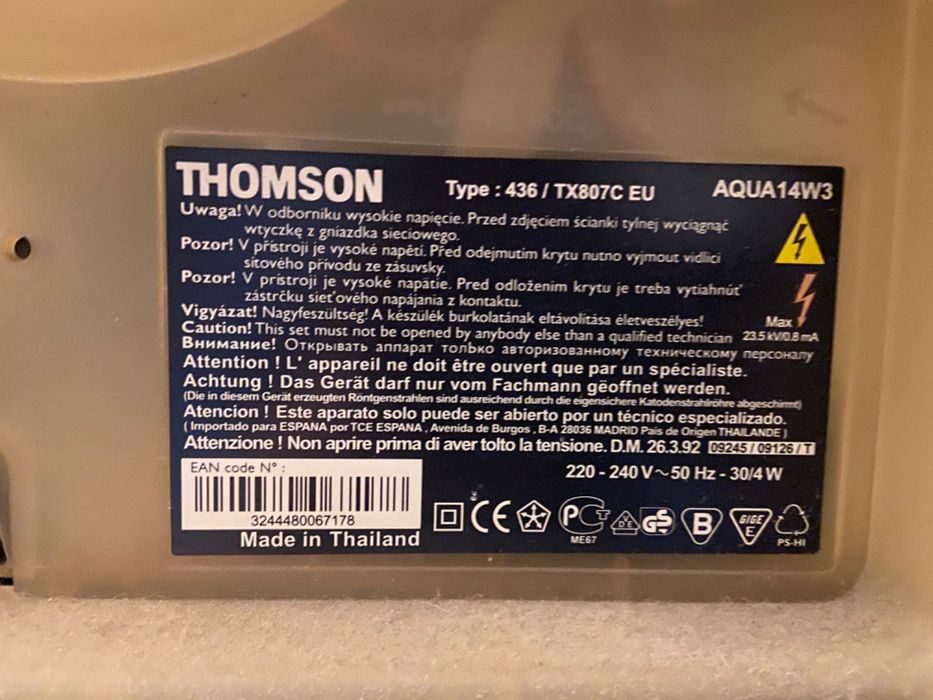 Televisão Thomson transparente