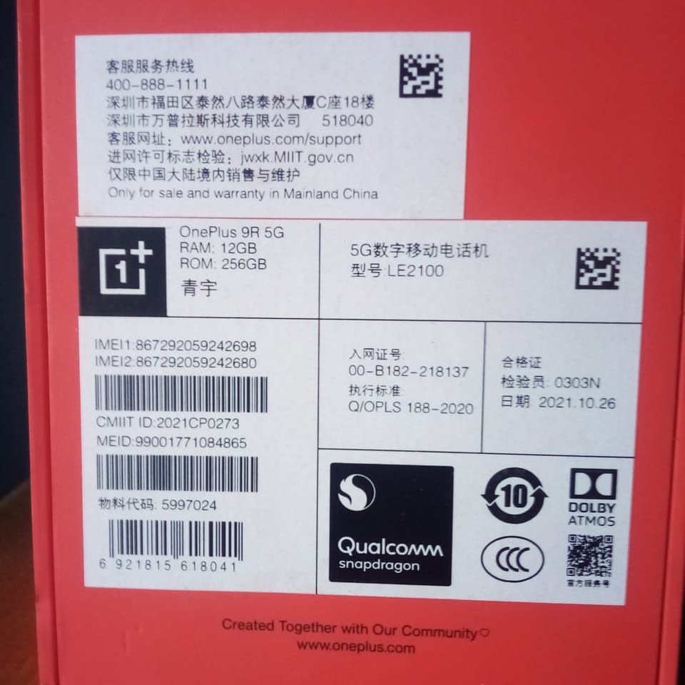 OnePlus 9R 12-256GB новый на запчасти или ремонт