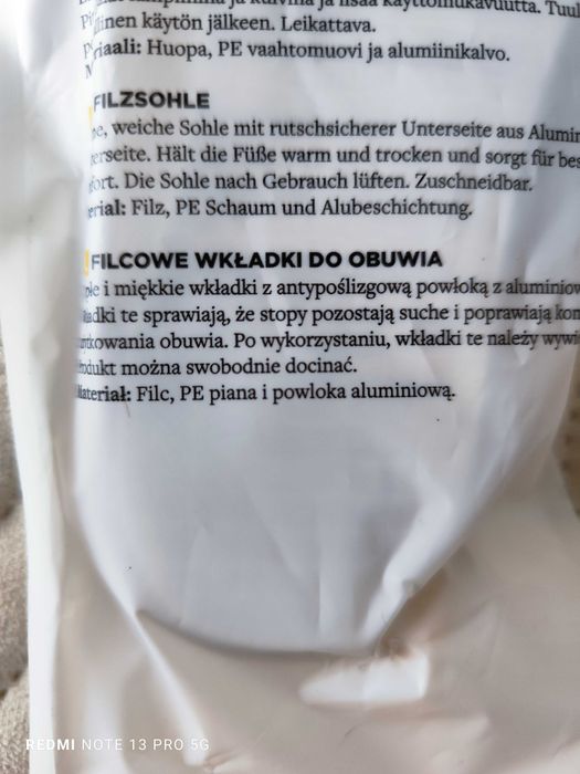 Wkładki do butów 26/27 ciepłe antypoślizgowe