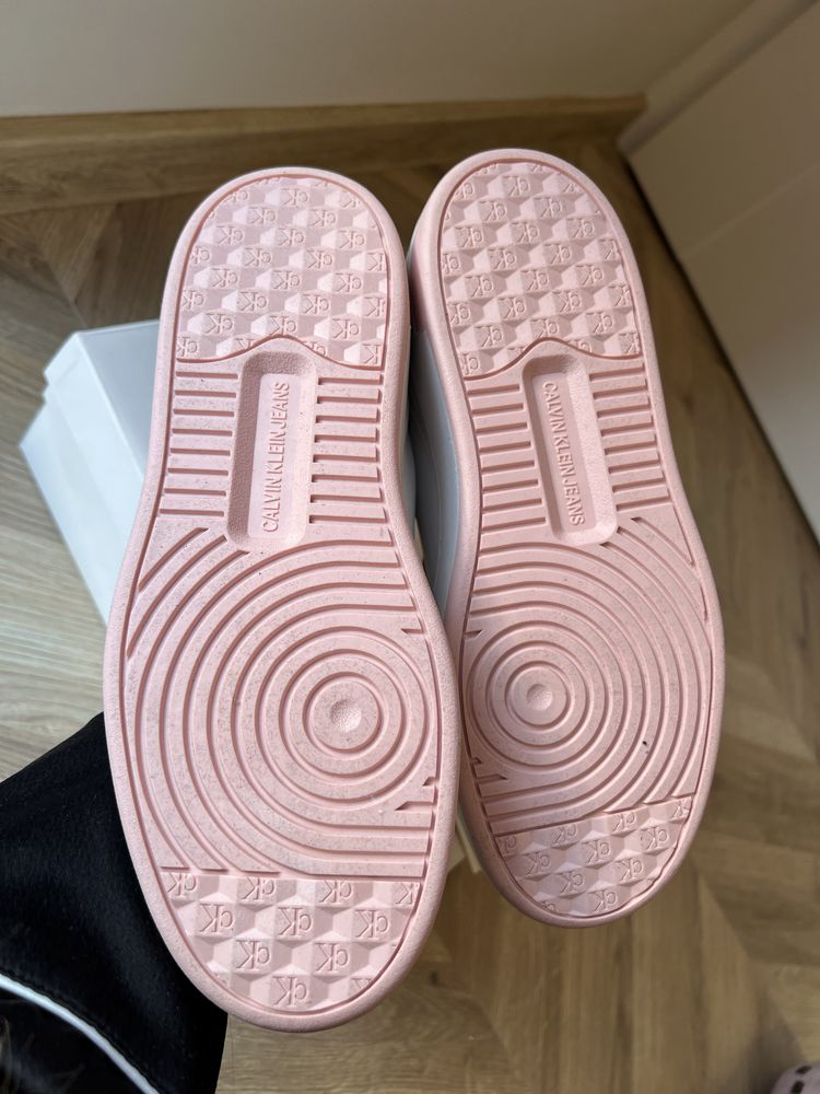 Sneakersy Calvin Klein Jeans Cupsole Laceup Low Lth 38 pink blush