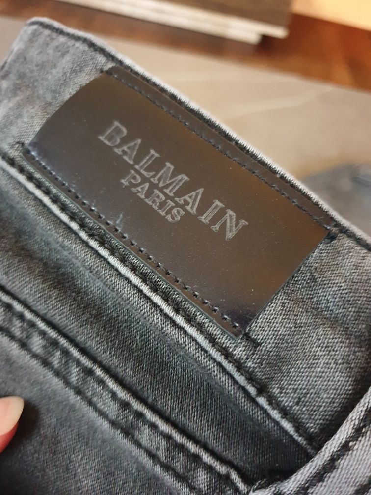 Balmain _ jeansy oryginalne szare