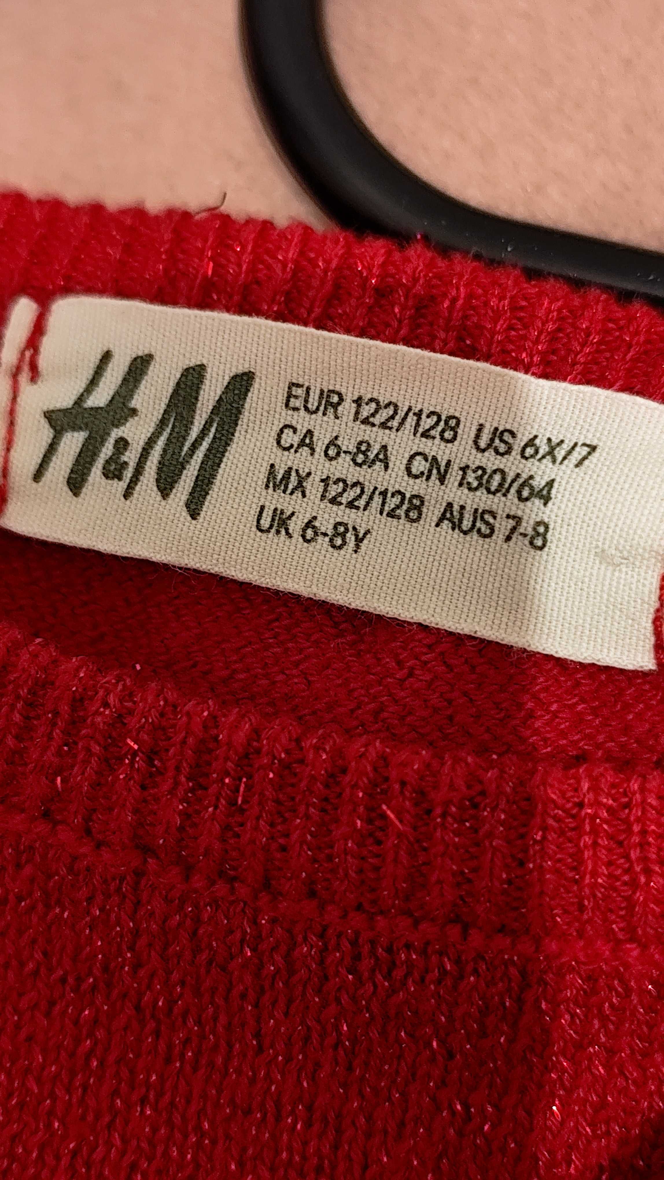 H&M czerwona sukienka 122-128