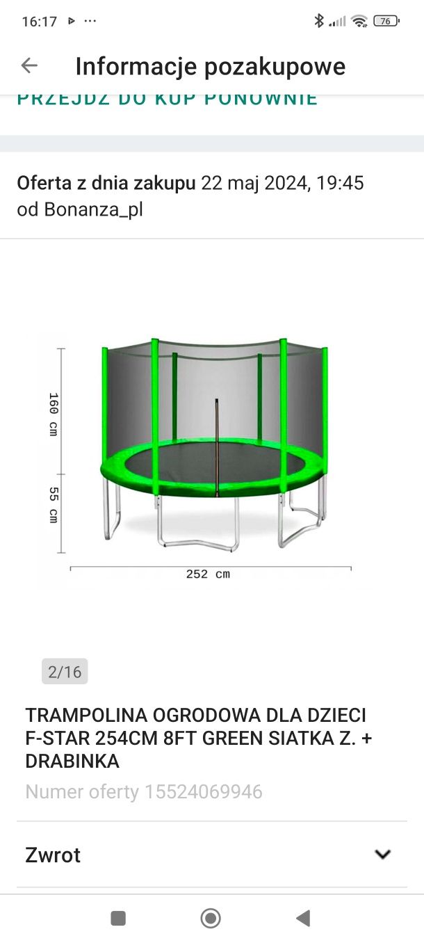 Trampolina 250 cm