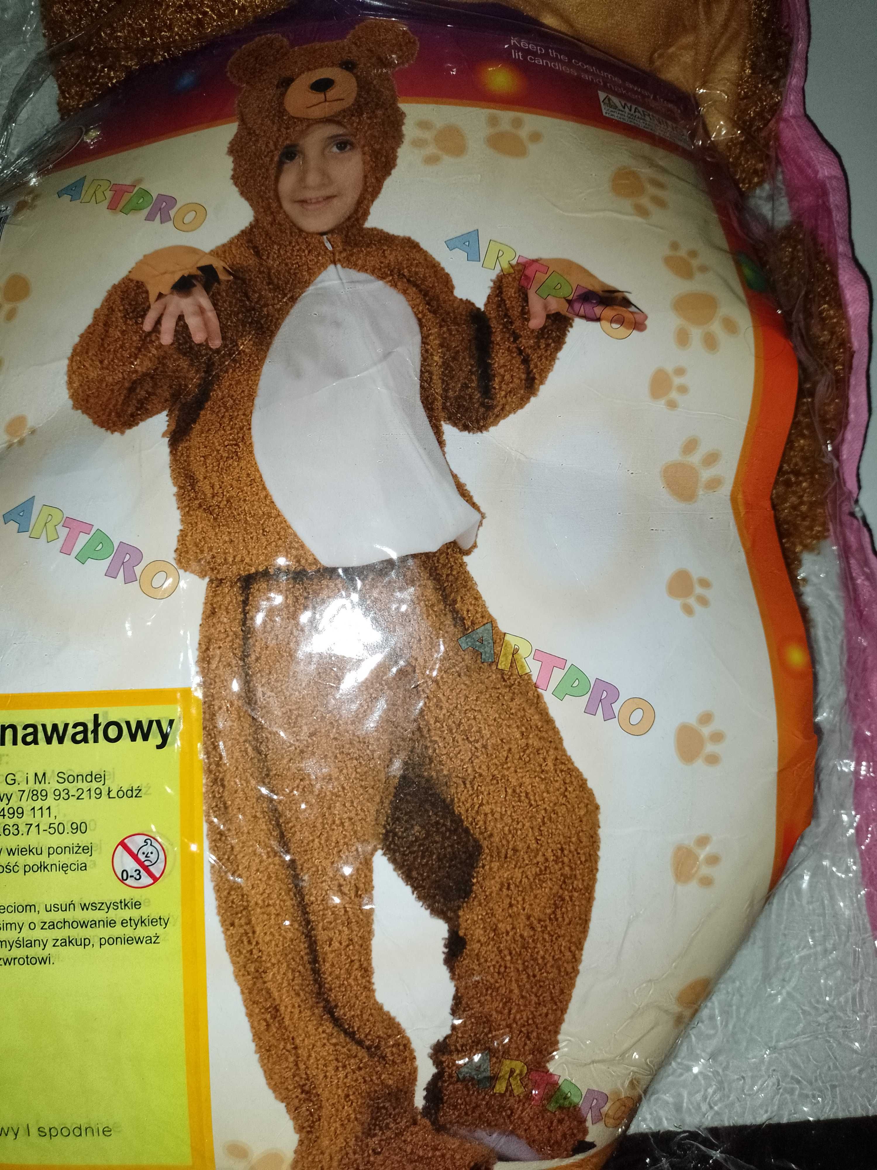 NOWY strój karnawałowy MIŚ NIEDŹWIEDŹ MISIA przebranie 122/128 105