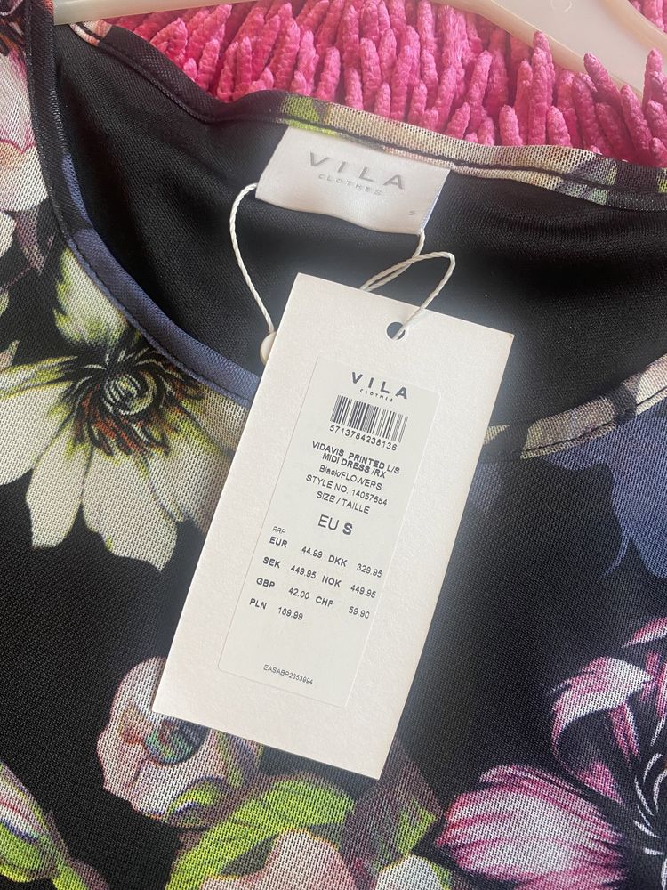Nowa sukienka midi s/m marki Vila na wiele okazji super miły materiał