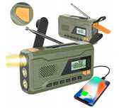 Przenośne radio solarne korbka ładowarka USB latarka 4500mAh survival