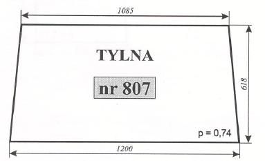 szyba do kabiny ciągnika rolniczego MTZ - Szyszka - Sapieżyn ACX238