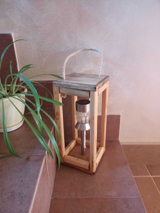 Lampion ozdobny drewniany