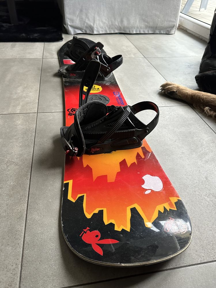 Komplet snowboard, deska snowboardowa, wiązania, buty, pokrowiec