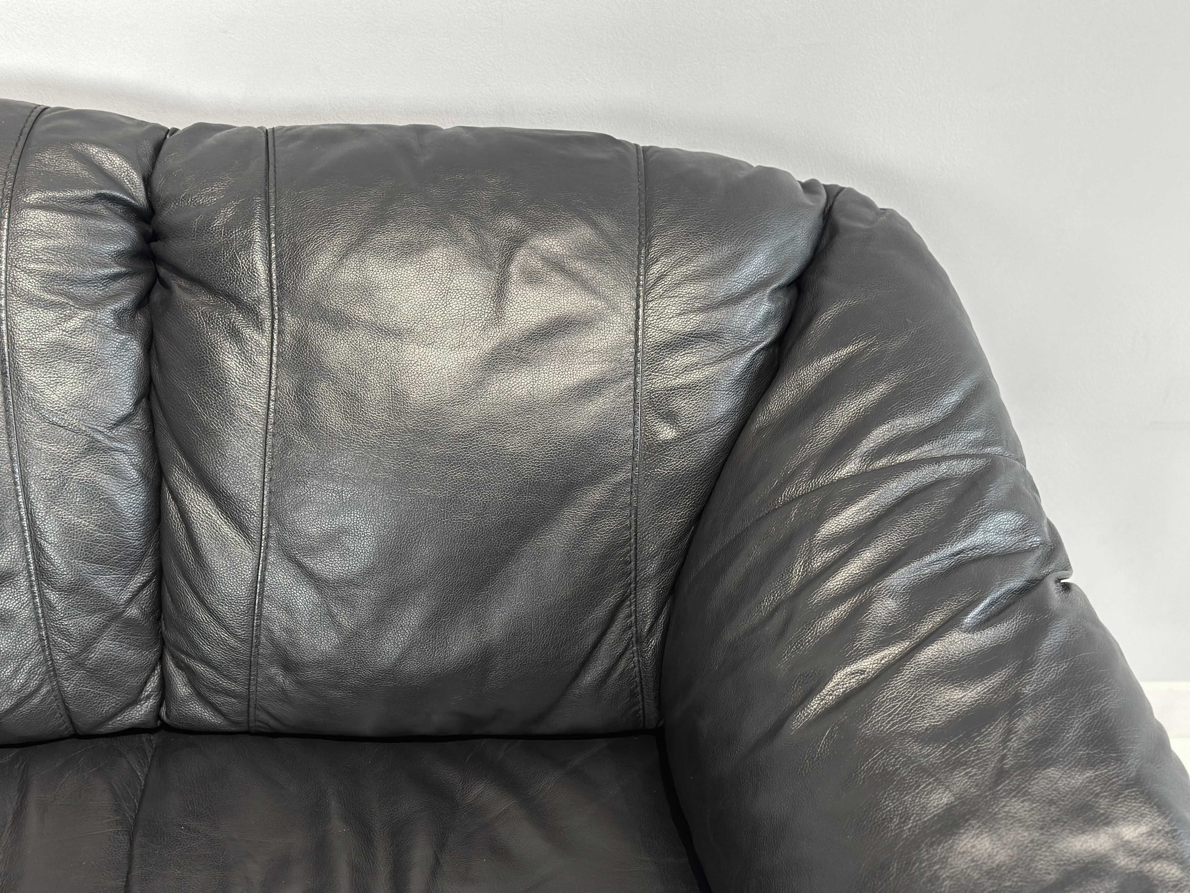 Чорний шкіряний диван - двійка/шкіряні дивани/шкіряні меблі з Європи