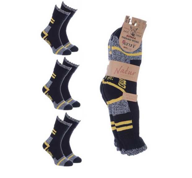 Ciepłe skarpety Wełniane ALPAKA skarpetki TERMO WORK BHP 43-46 prezent