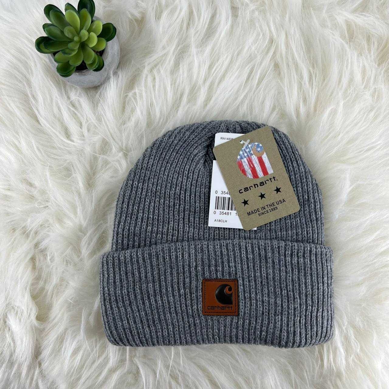 Нова шапка Carhartt вязана в рубчик кархарт шапка чоловіча унісекс