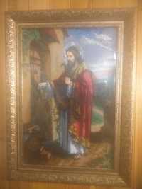 Картина Икона,полная вышивка (Иисус на пороге)