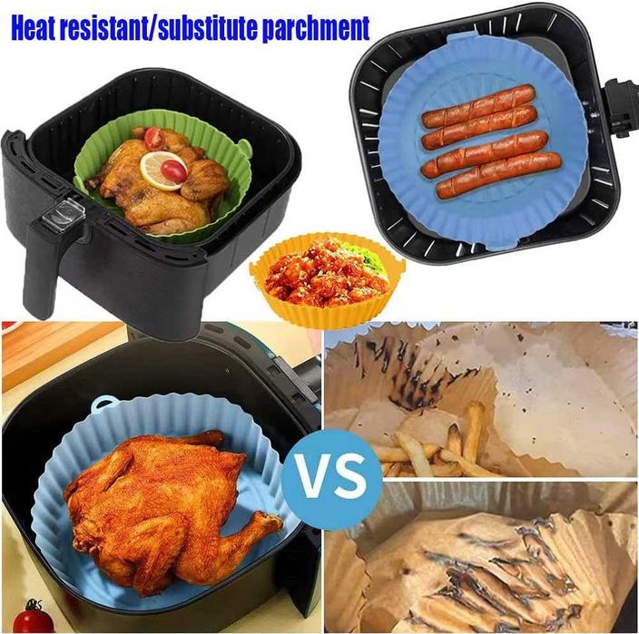Silikonowy wkład do frytkownicy beztłuszczowej Airfryer zielone 2 szt.