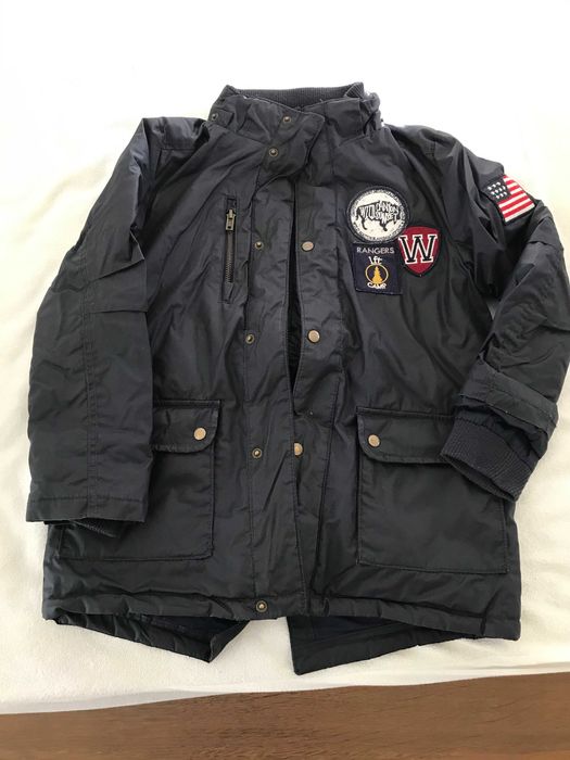 Parka Azul Escura, Tam. 7/8 Anos Como Novo