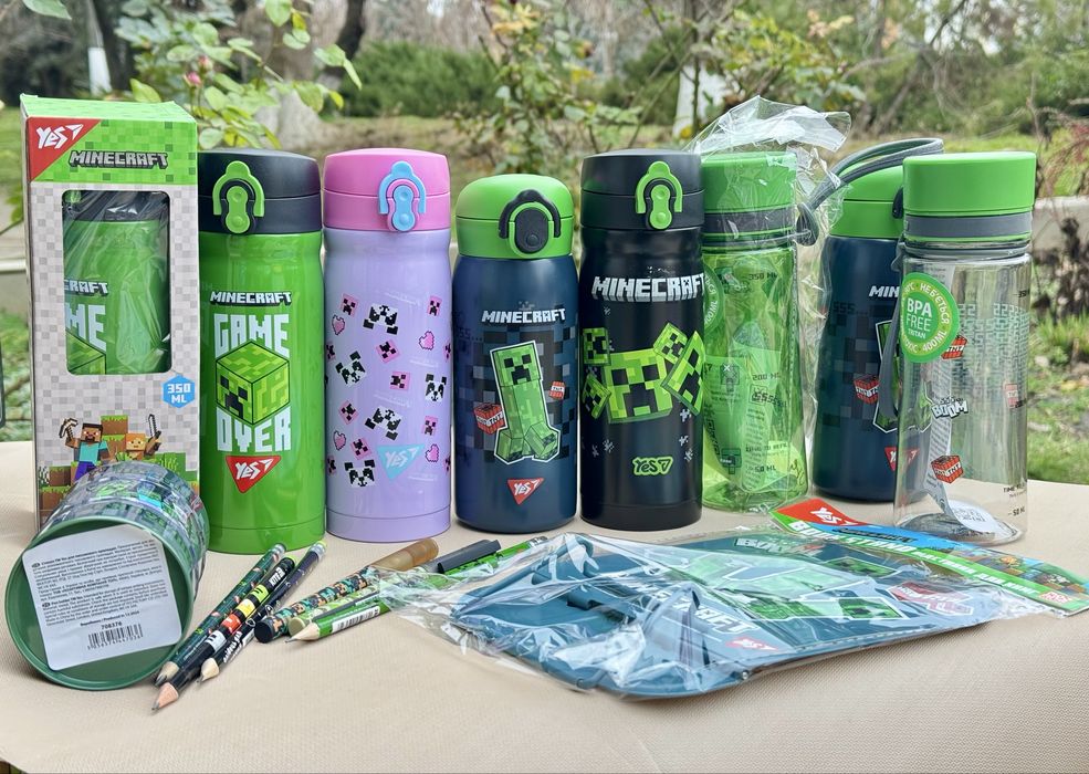 Термоса, бутилки Menecraft та шкільне приладдя