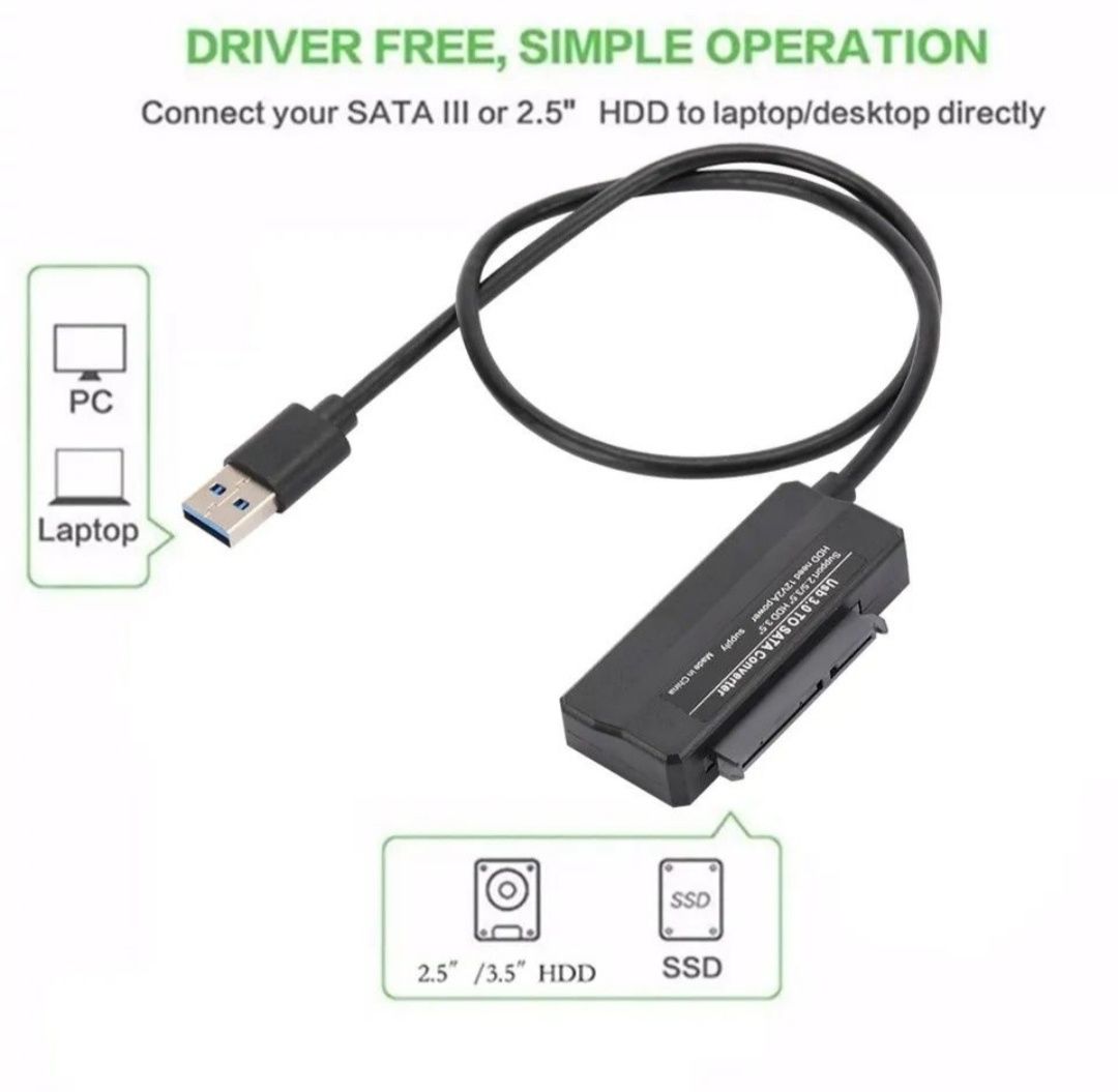 Переходник SATA USB 3.0 для HDD/SSD 2.5 3.5 ( без блока живлення )