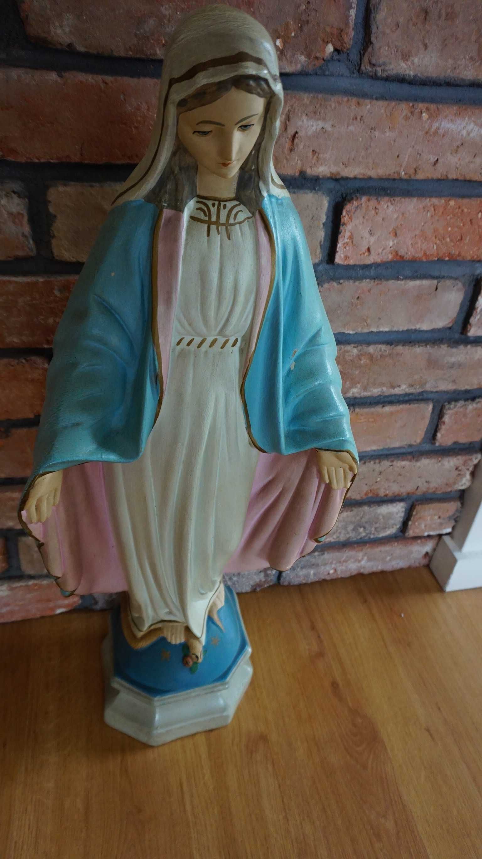 Figura sakralna z gipsu lata 70 Matka Boska 70cm.