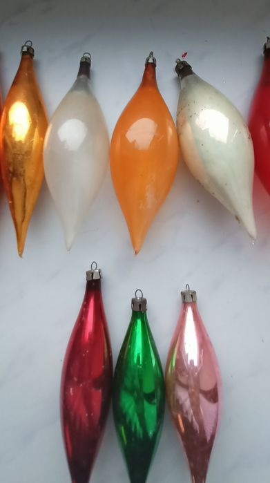 Bombki choinkowe PRL-zestaw 15 sztuk sopelków