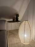 Lniana lampa podlogowa biurkowa zara nowa  z metkami