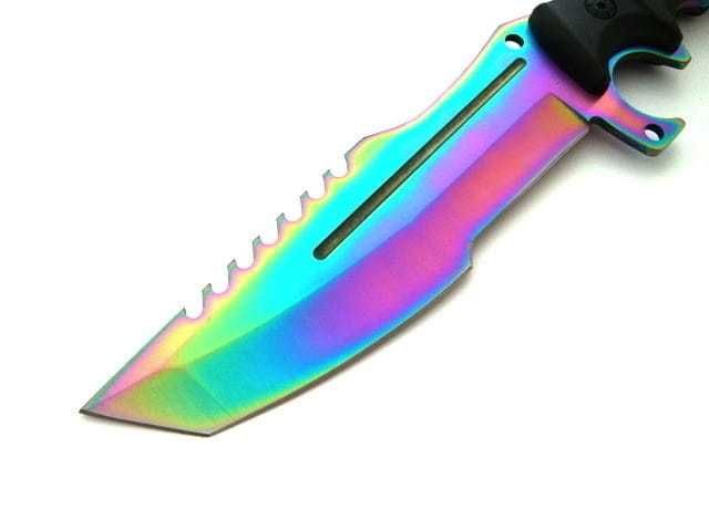 Huntsman nóż taktyczny rambo z pokrowcem rainbow N-316 rosecraft gut