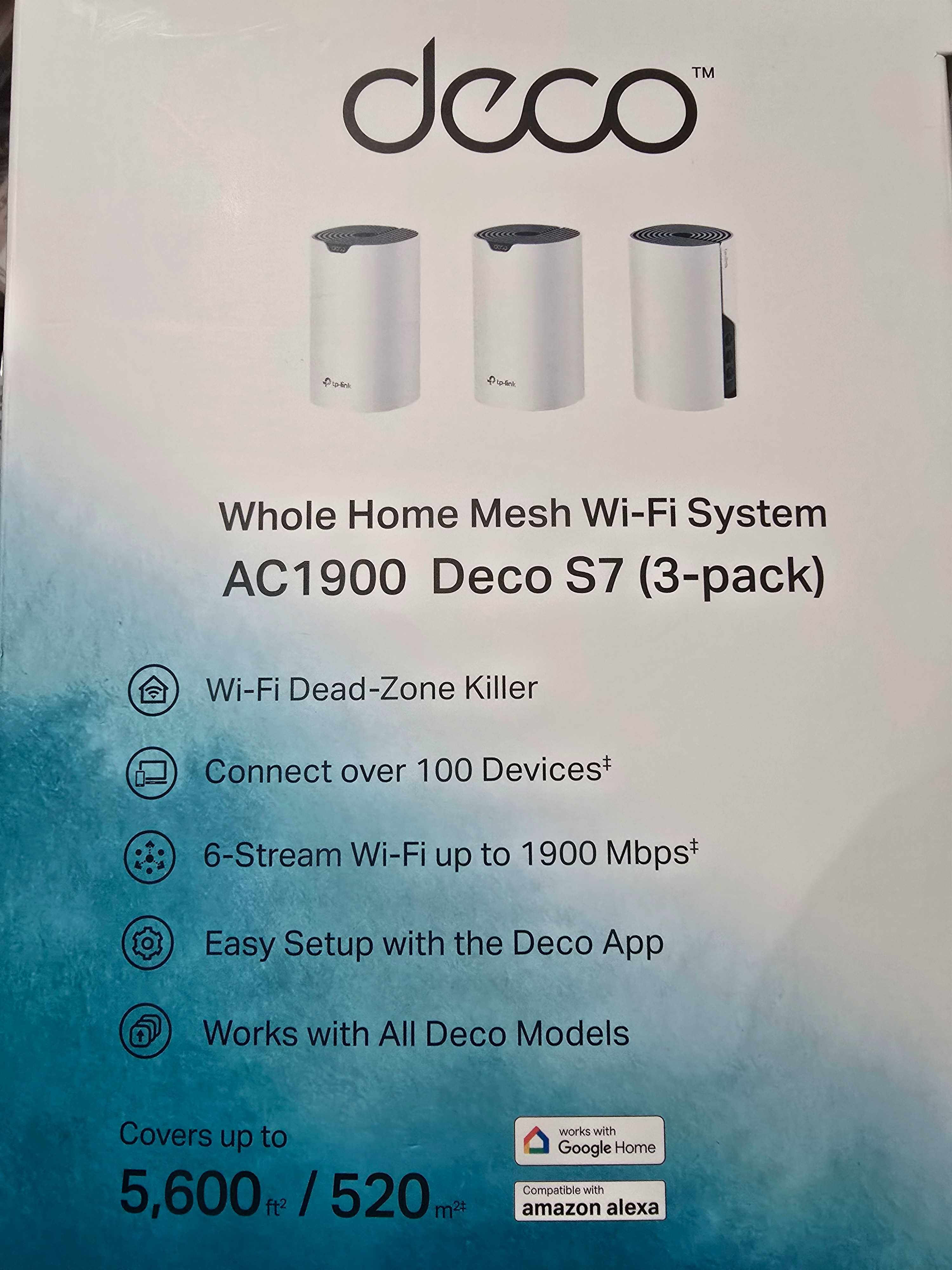 TP-Link Deco S7 AC1900 Dual-Band WiFi 5 Gigabit Pack-3