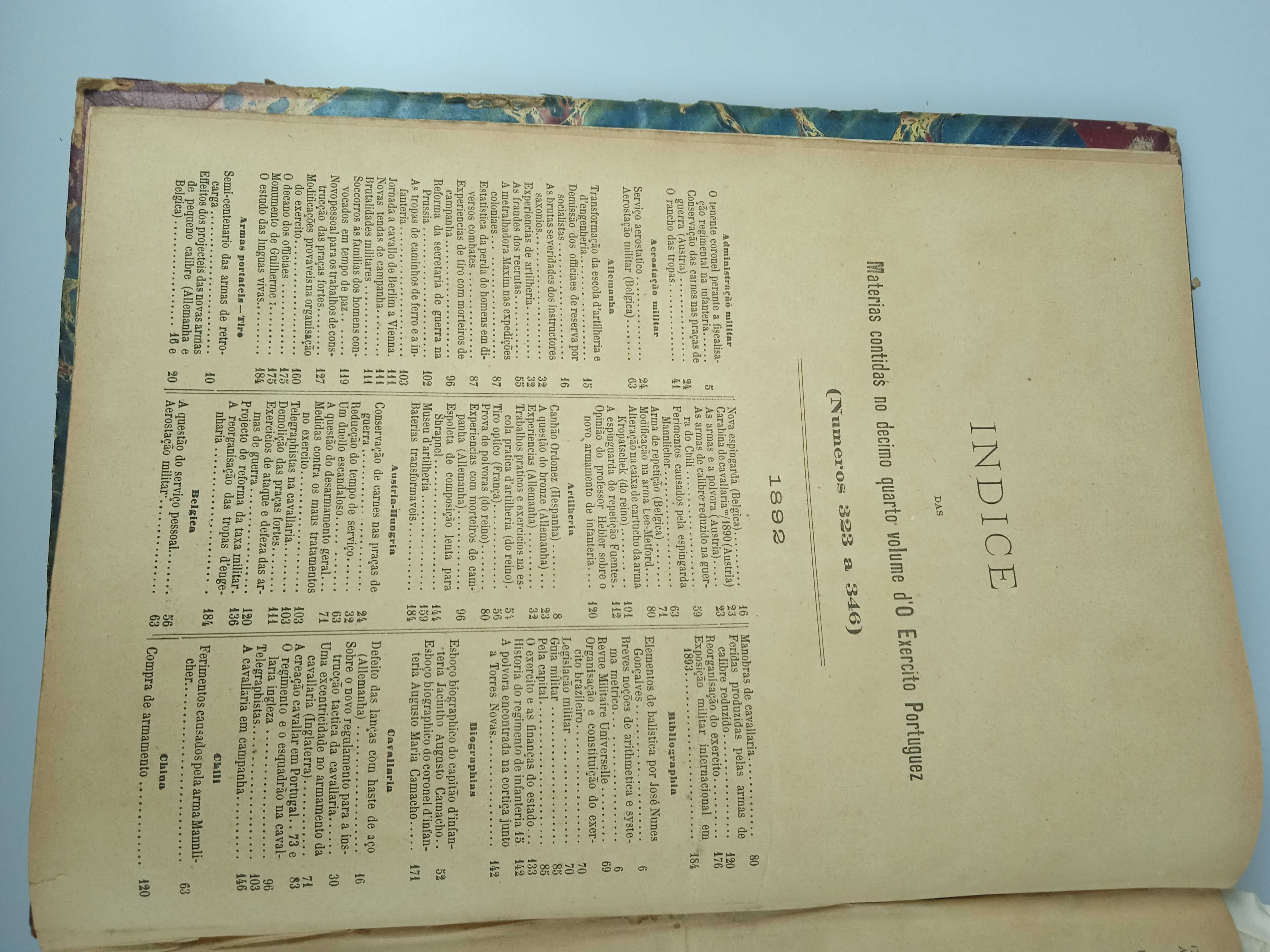 O Exército Português - 1892 (periódico militar encadernado)