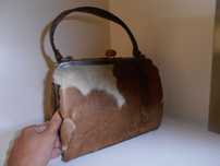 2 carteiras/ Clutch Bags vintage em cobra/snake e 1 com pêlo/fur