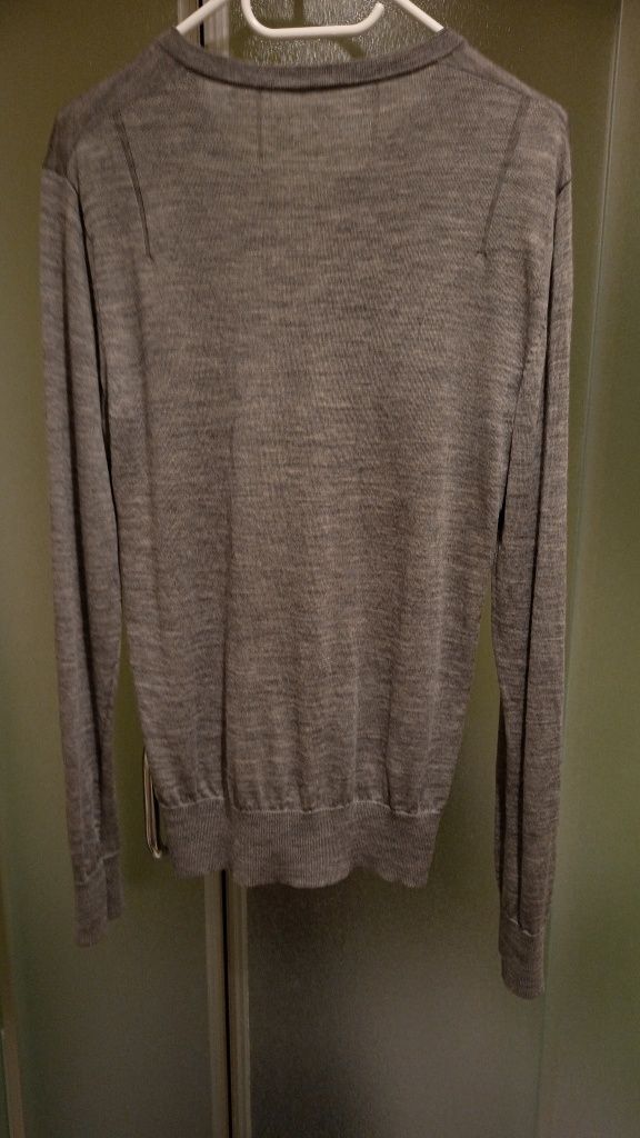 AllSaints  Brytyjski męski sweter / bluza z wełny merynosów, Roz. S/M