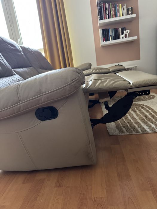 Sofa z funkcją relaks 3-osobowa kanapa beżowa relax