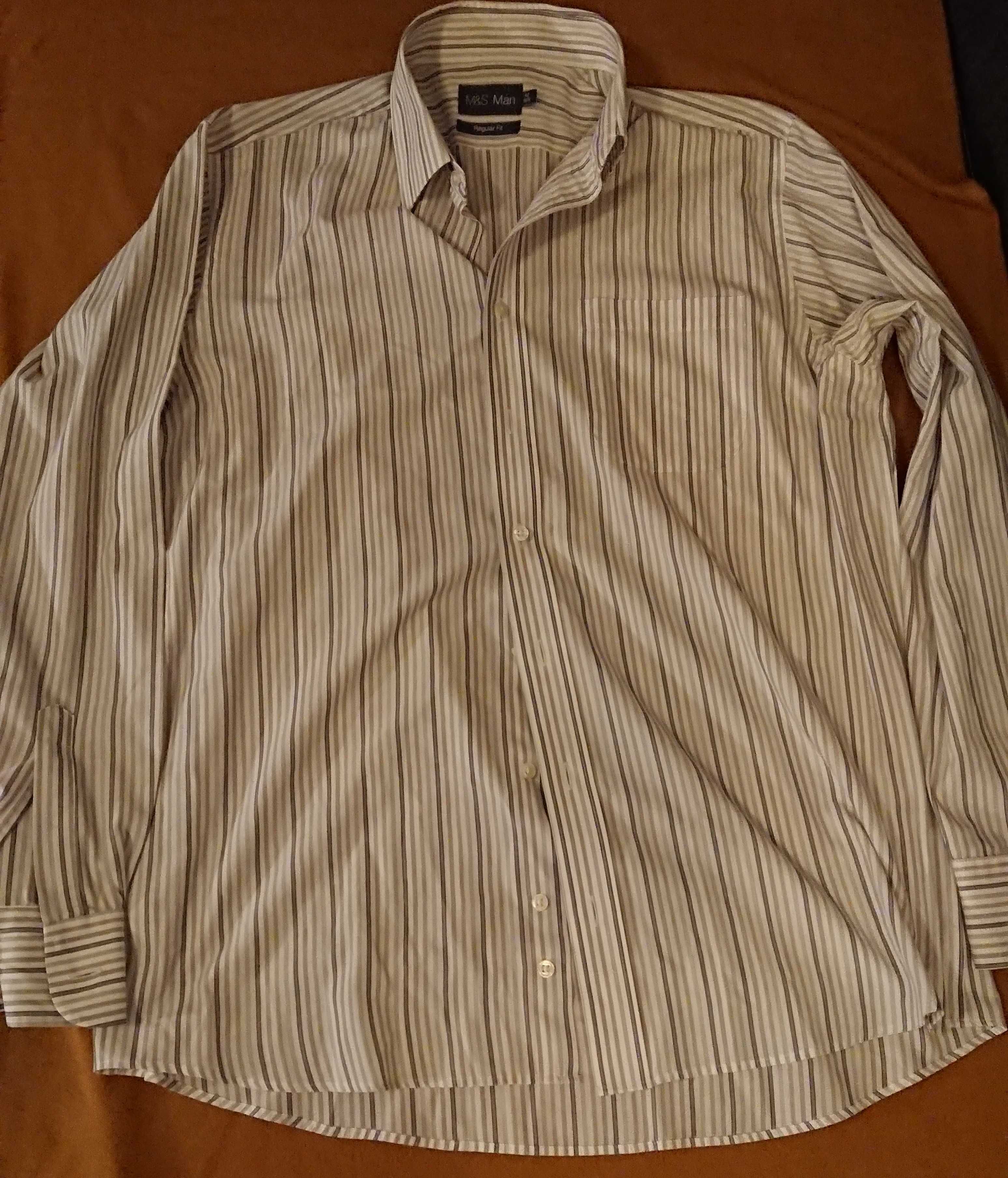 Koszula męska r. 42, 16,5, XXL Marks&Spencer długi rękaw w paski