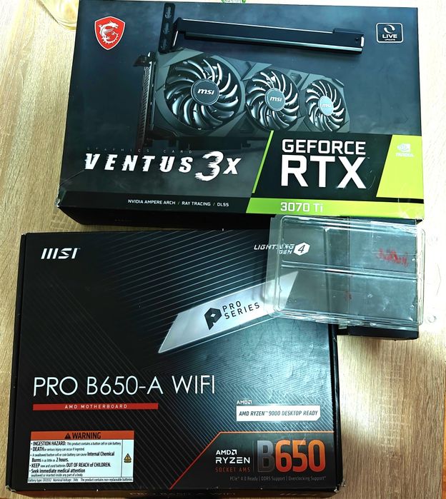 Комплект Msi Pro B650Wifi/Ryzen 7500F/ Crucial 32Gb.  (Msi Rtx3070Ti)