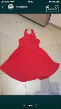 MANGO seksowna czerwona rozkloszowana sukienka S