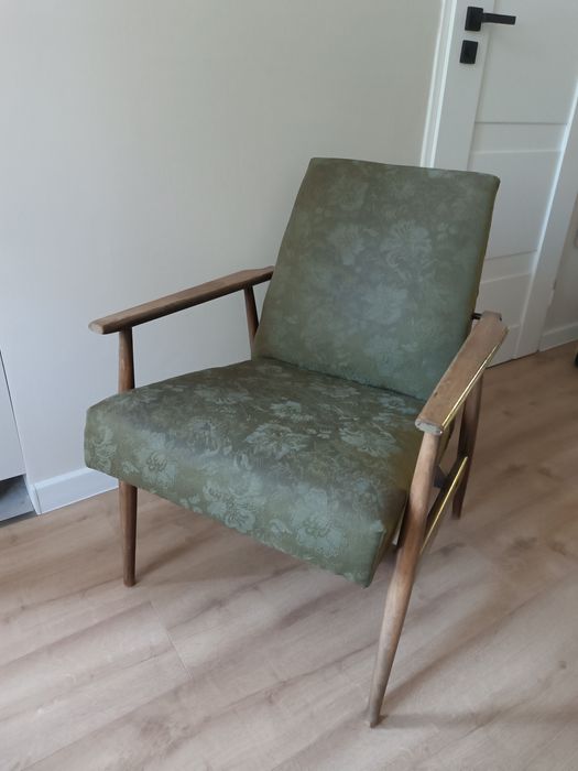 Fotel lisek prl vintage tapicerowany retro