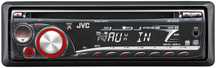radio samochodowe JVC CD AUX czerwone