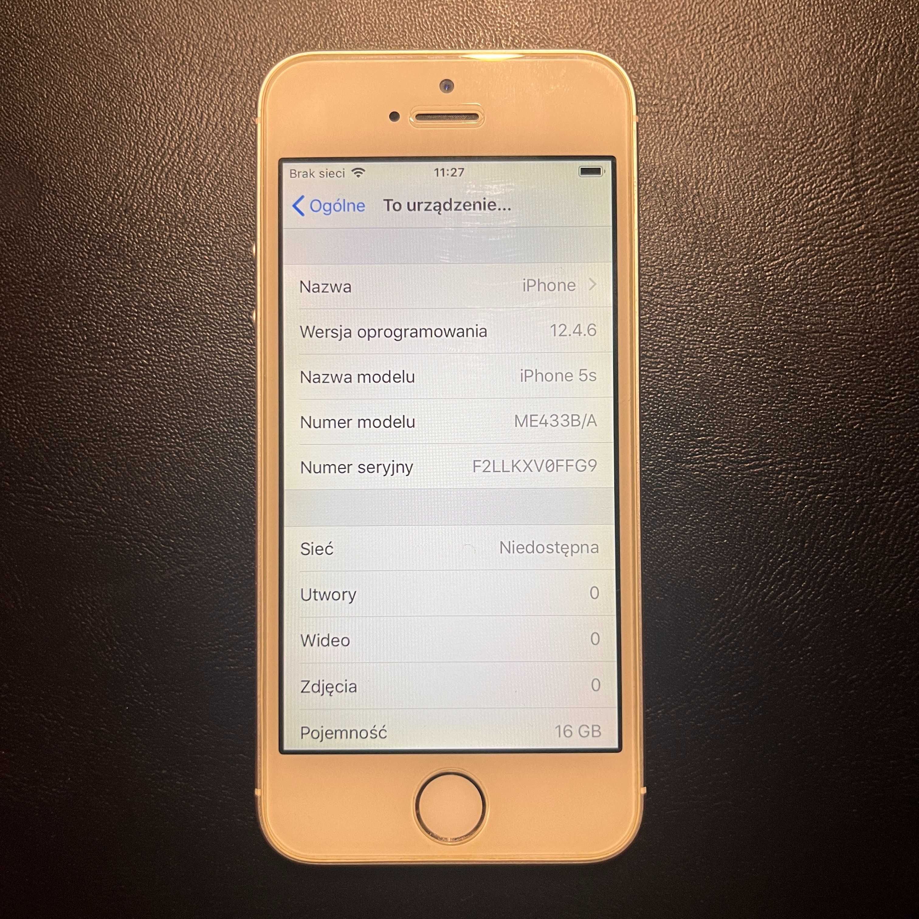 iPhone 5s 16GB + iOS 12.4.6 + Bateria Zamiennik + EUTI GRATIS