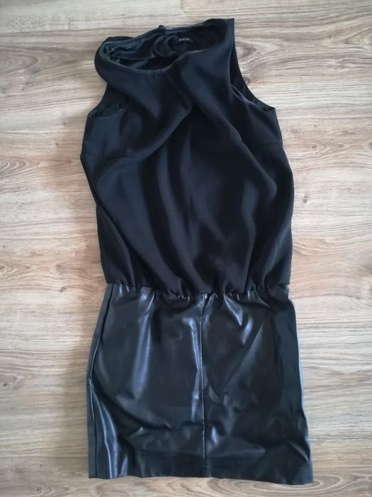 Czarna Krótka sukienka, mini skóra mohito rozmiar XS