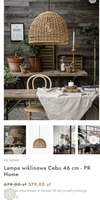 Lampa wiklinowa Cebu 46