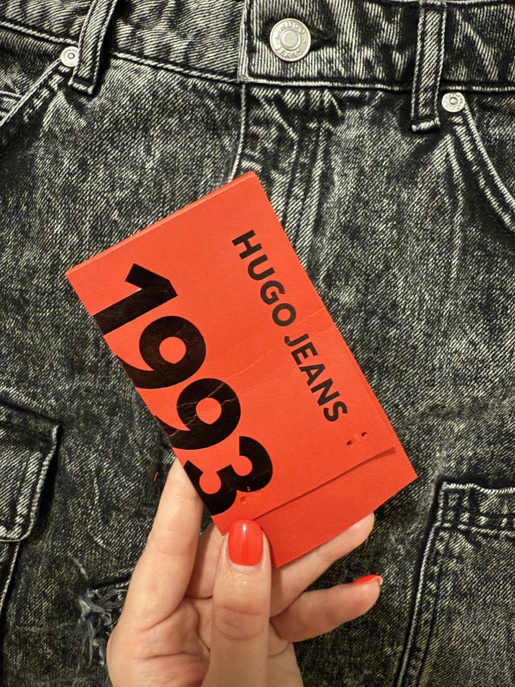 Юбка с карманами HUGO Jeans спідниця з кишенями джинсовая серая чорна