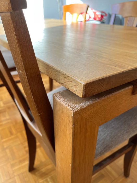 Duży Stół ‼️DREWNIANY‼️ z 4 krzesłami