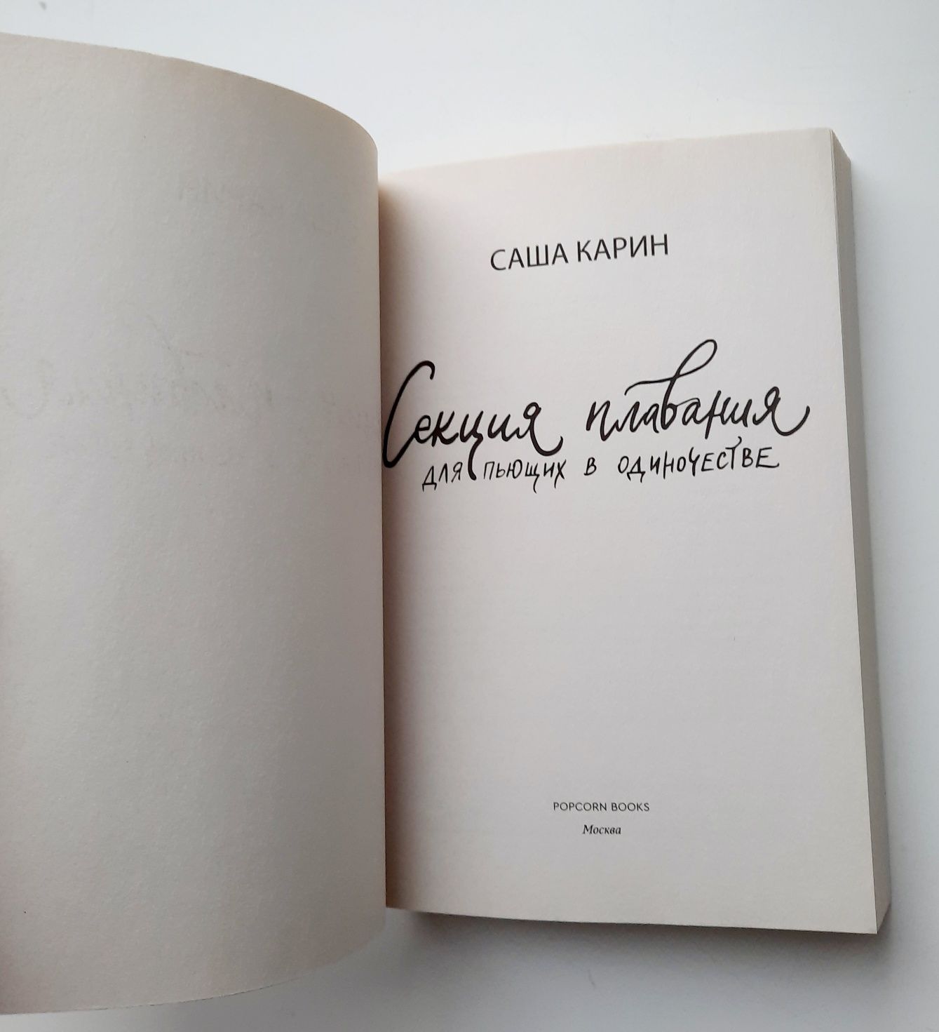 Секция плавания для пьющих в одиночестве. Карин. Popcornbooks Оригинал