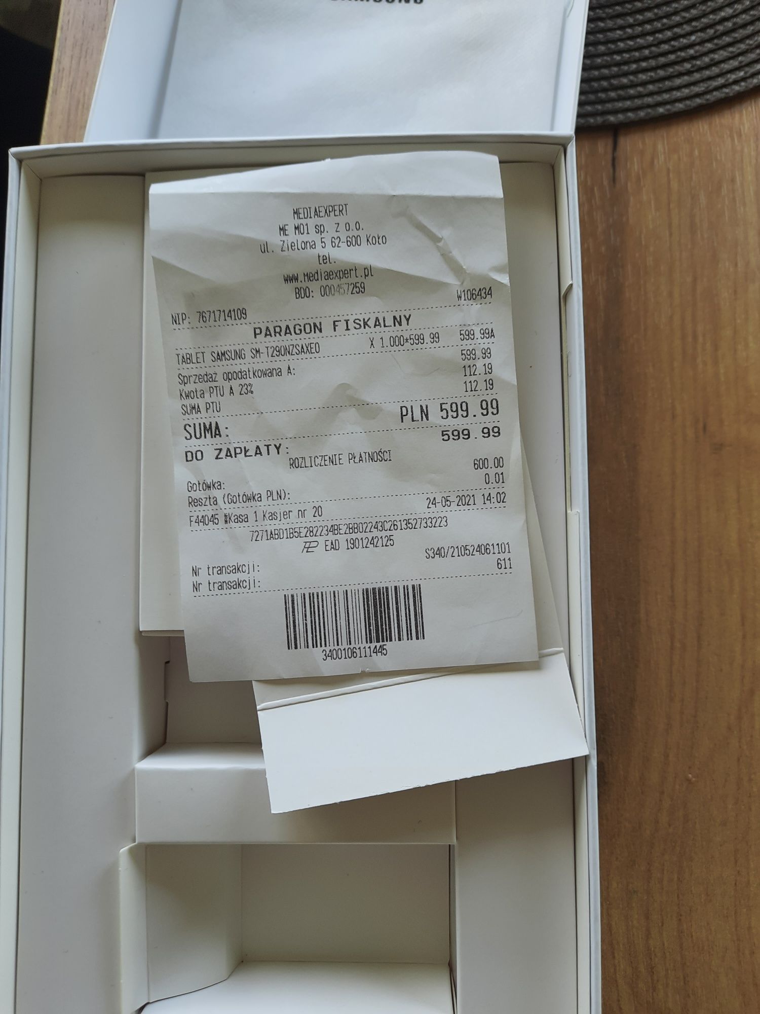 Tablet Samsung opakowanie orginalne