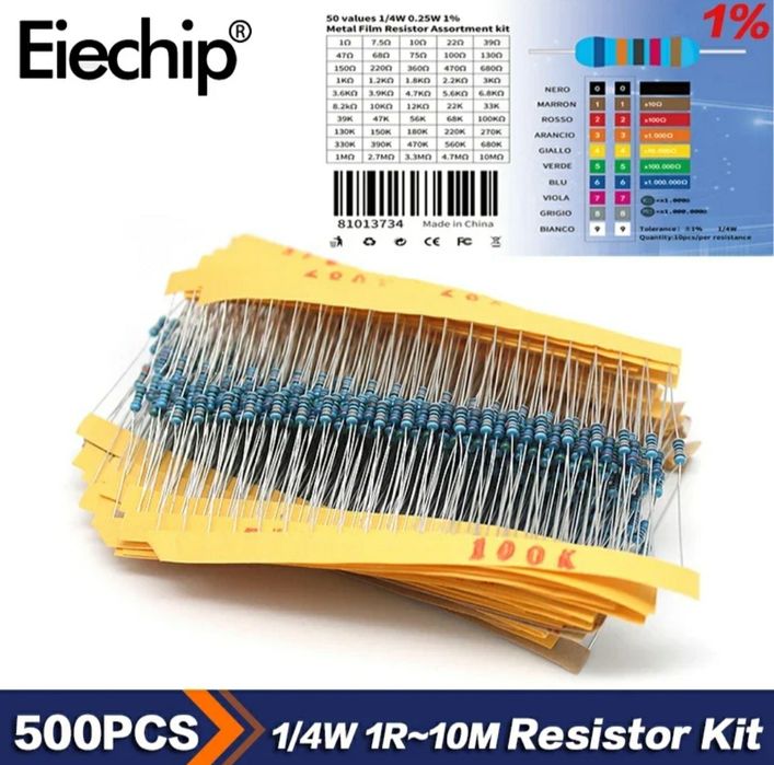 Набір резисторів 300, 500, 600, 2600 та 3120 штук.