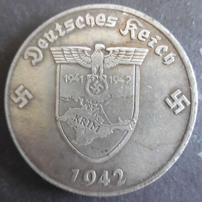 Moeda/Medalha da Alemanha era Nazi de 1942 comemorativa tomada Crimeia