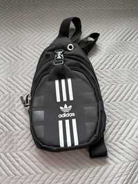 Saszetka torba na ramię przepaska jak Adidas męska czarna przegródki