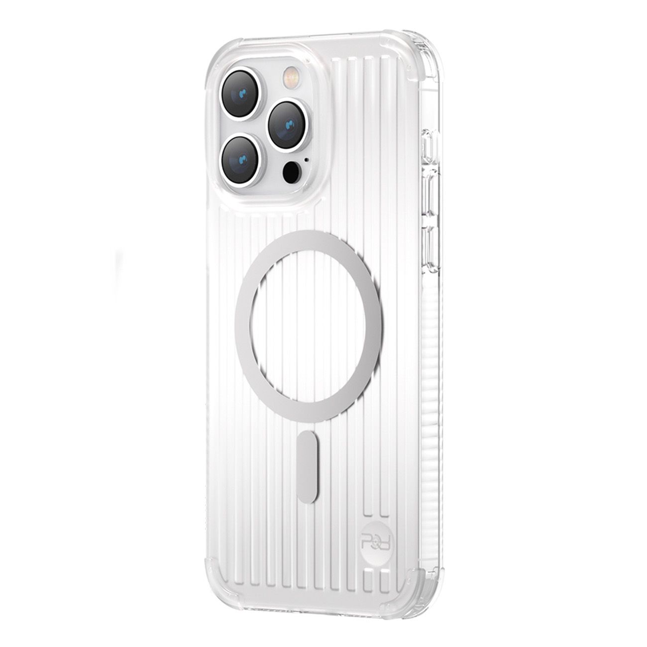 magnetyczne etui iphone 14 plus magsafe pqy go out series srebrne