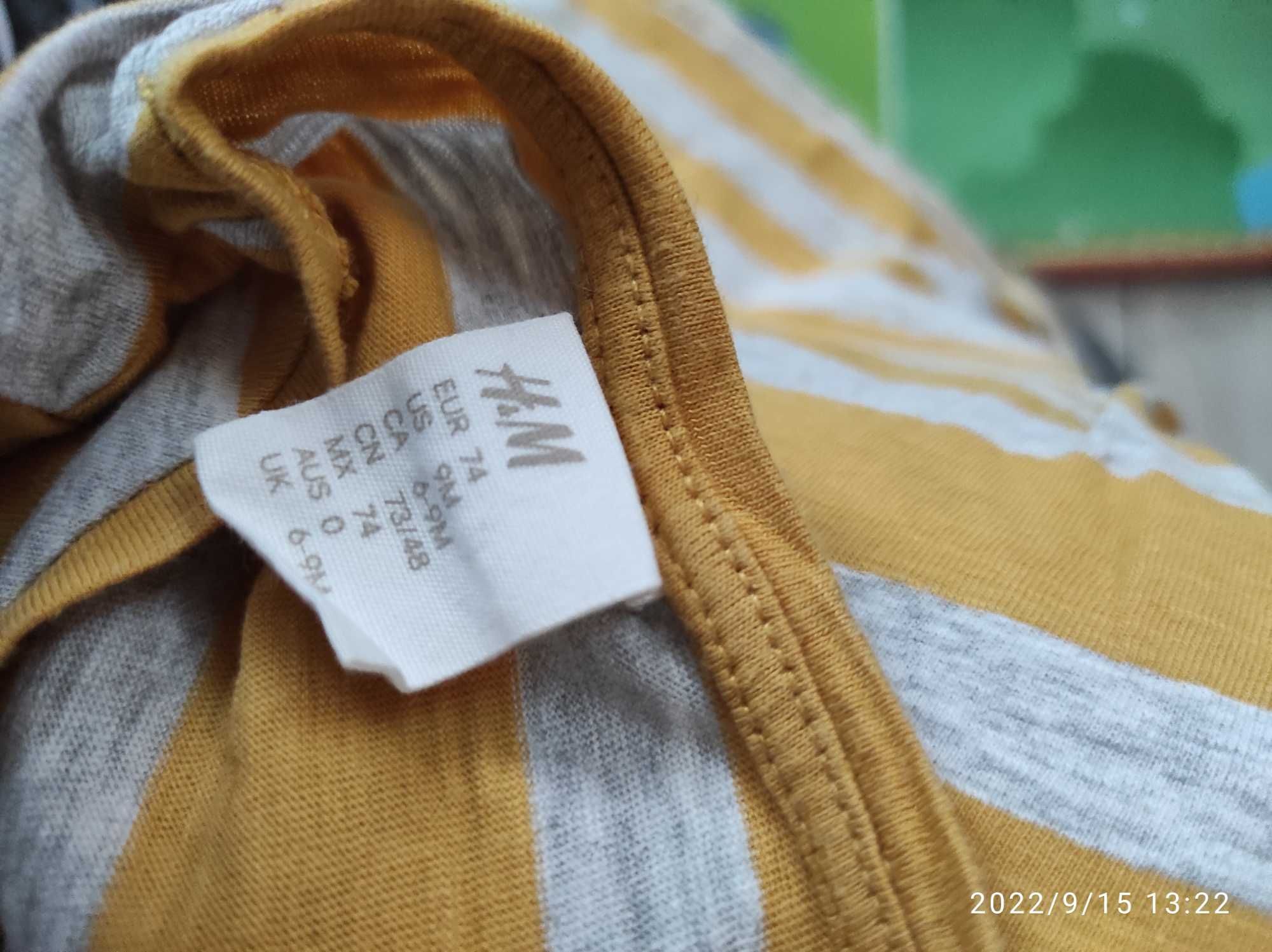 2 koszulki h&m paseczki 2 pack
